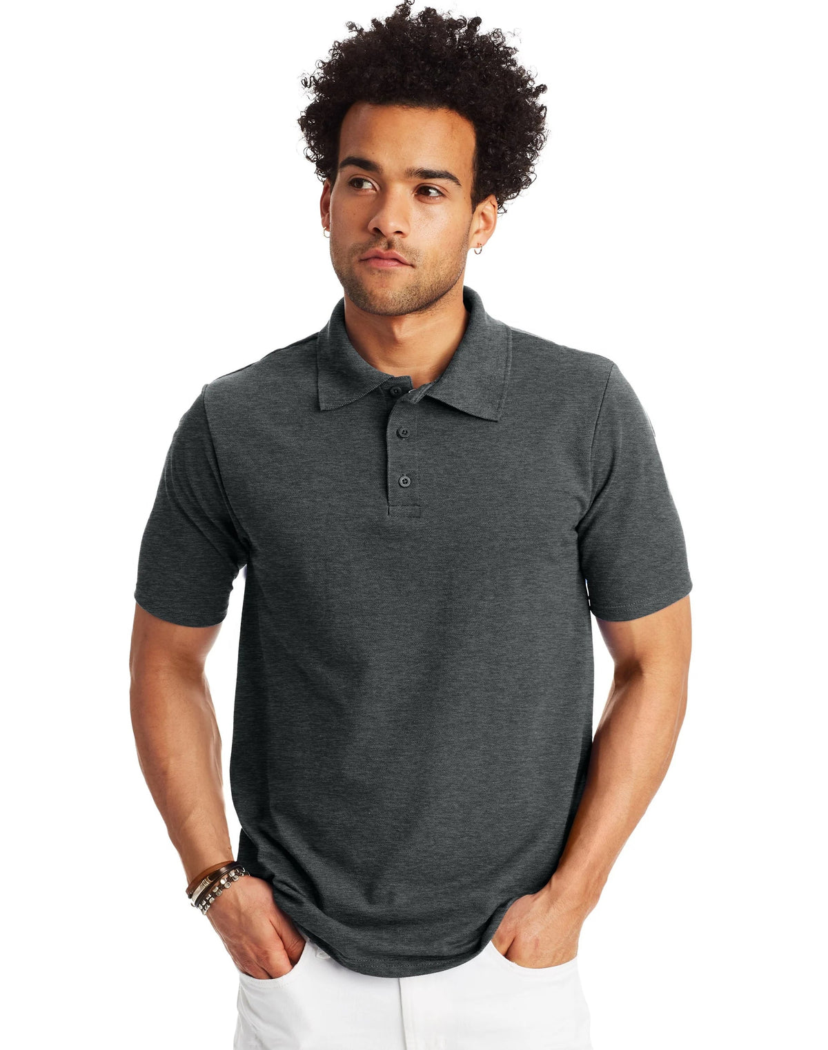 Hanes Men's Pique Polo Shirt (Big & Tall Sizes Available) Main image