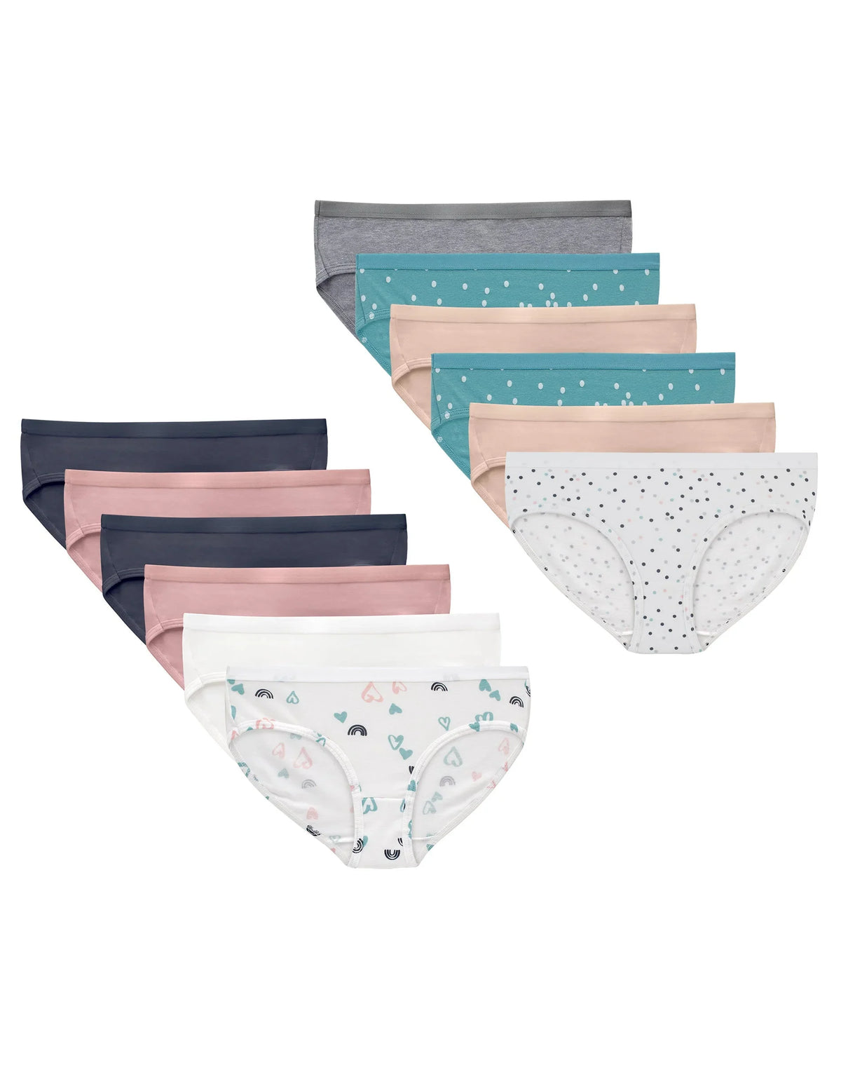 Hanes Girls' Underwear Hipsters, 12-Pack, Stretch-Cottton, Breathable Main image
