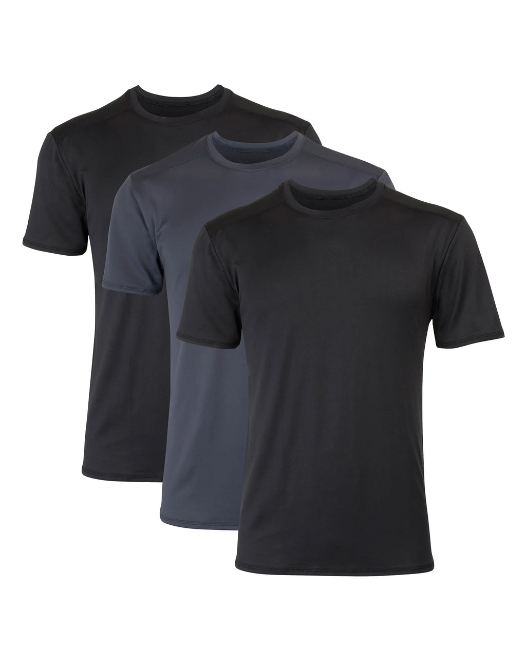 Hanes Moves Ultimate Men's Breathable Mesh Crewneck T-Shirt, X-Temp, Black/Grey, 3-Pack