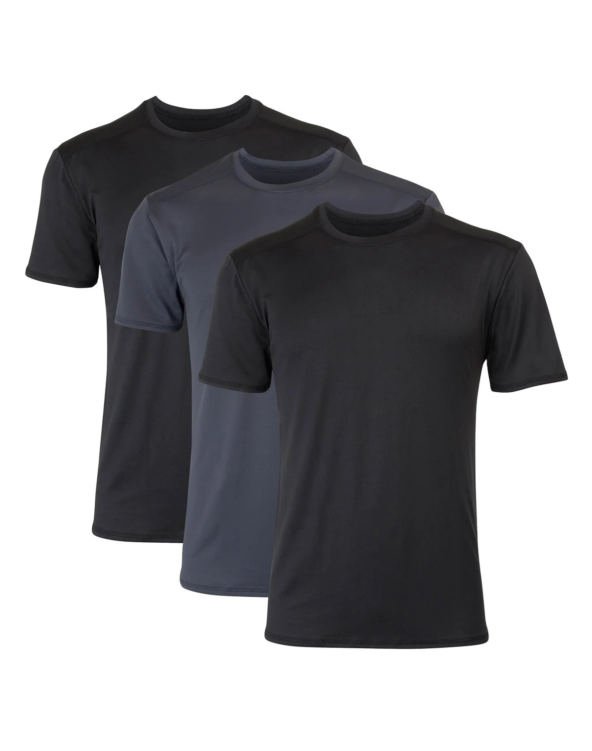 Hanes Moves Ultimate Men's Breathable Mesh Crewneck T-Shirt, X-Temp, Black/Grey, 3-Pack Main image