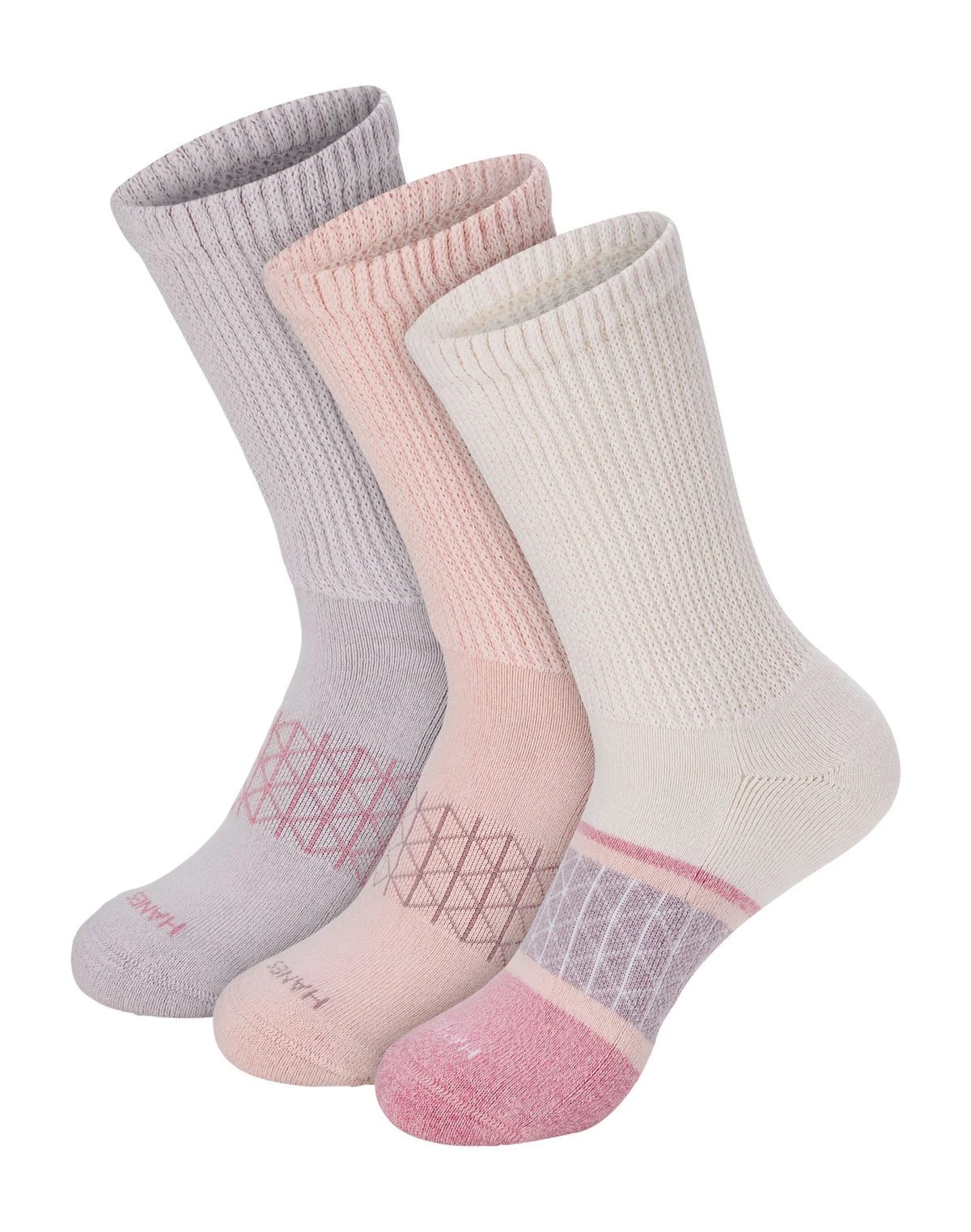 Hanes Absolute Wellness Women's Crew Socks Pack, 3-Pack, Non-Binding Main image