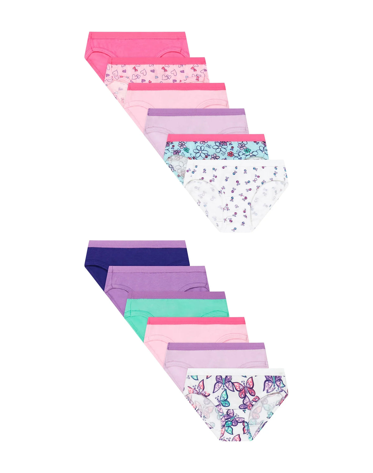Hanes Toddler Girls' Underwear Hipsters Pack, 12-Pack, Cotton Blend Main image