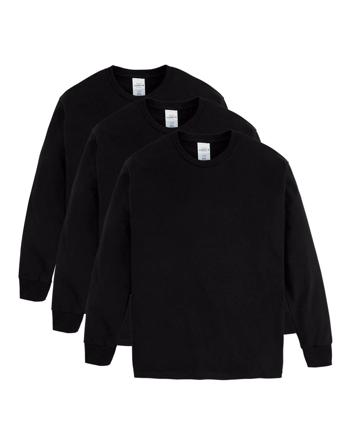 Hanes Boys' Long Sleeve T-Shirt, 3-Pack Main image