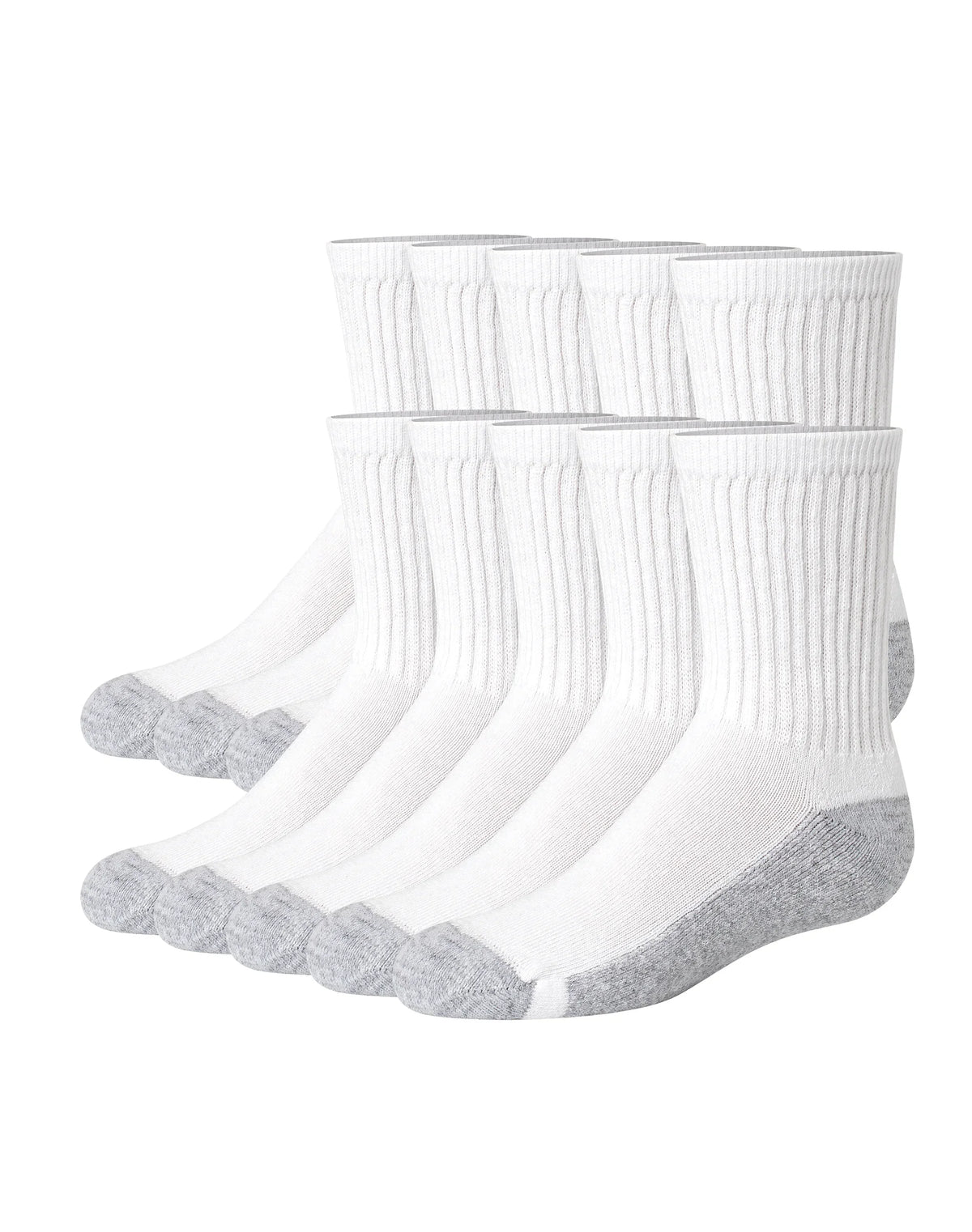 Hanes Boy's Uniform Crew Socks Pack, 10-Pack, Moisture-Wicking, Cushioned Main image