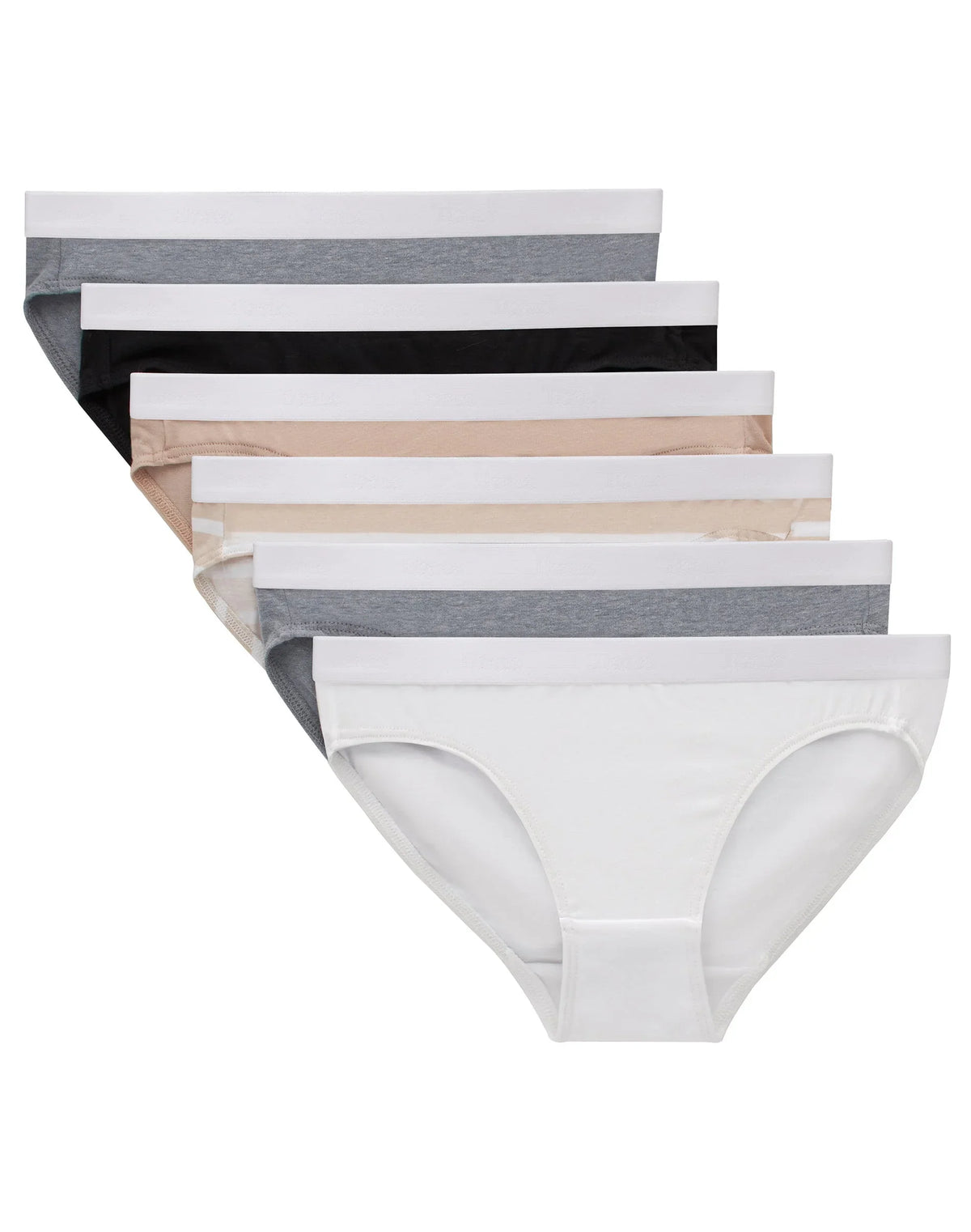 Hanes Originals Girls' Underwear Bikinis, 6-Pack, Cotton Stretch Main image