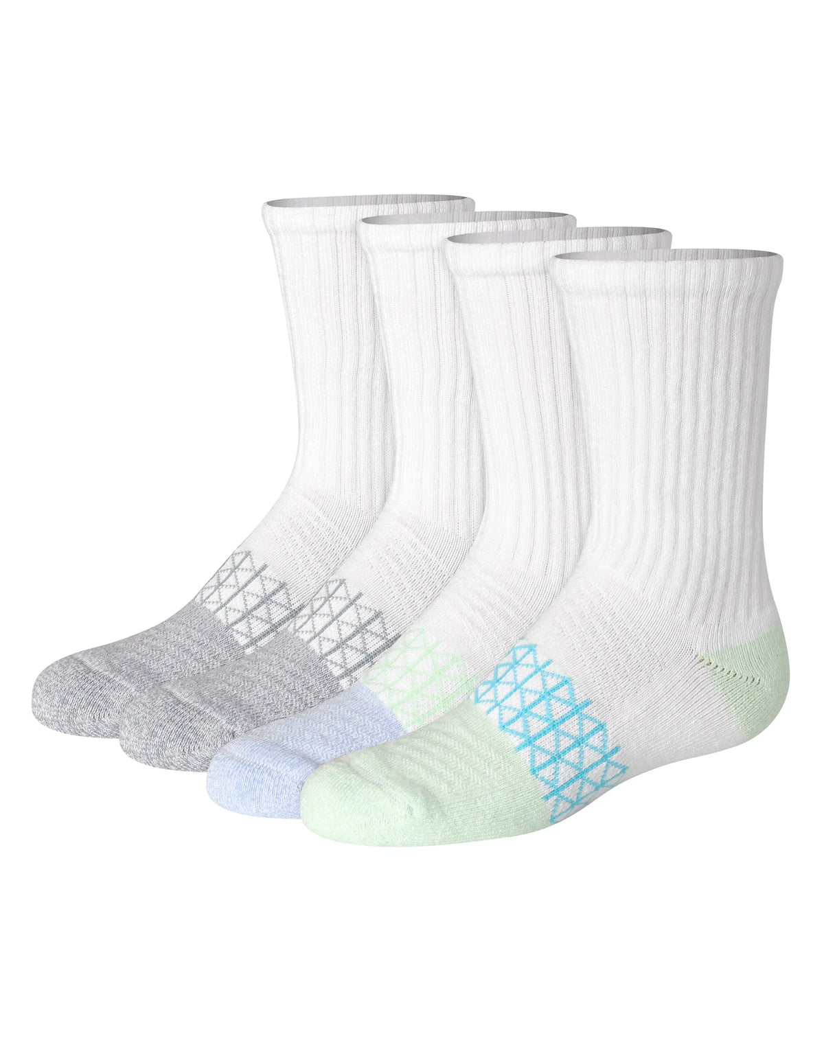 Hanes Absolute Active Girls' Crew Socks, 4-Pairs Main image