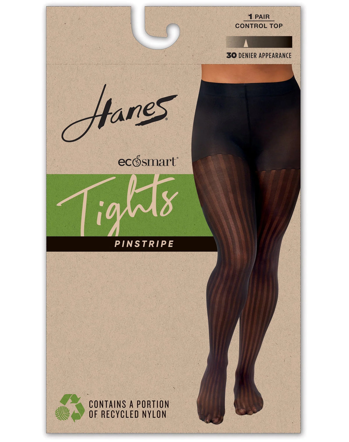 Hanes EcoSmart Women's Sheer Control Top Tights, Pinstripe Main image