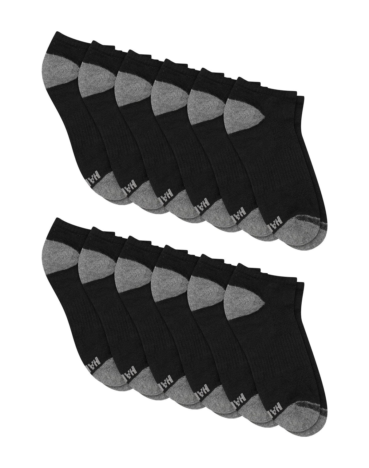 Hanes Active Men's Low-Cut Socks Pack, 12-Pack, X-Temp, Fresh IQ Odor Guard Main image