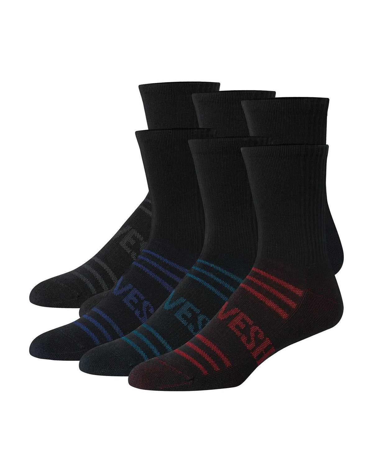 Hanes Moves Breathable Mesh Men’s Mid-Crew Socks, Shoe Sizes 6-12, 6-Pairs Main image