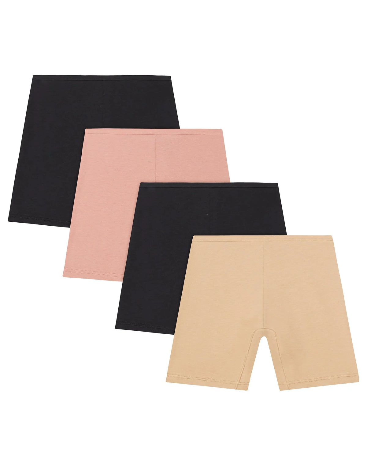<p>Hanes Girls' Play Shorts, 4-Pack, Cotton Stretch, Assorted Solids Multipacks</p> Main image