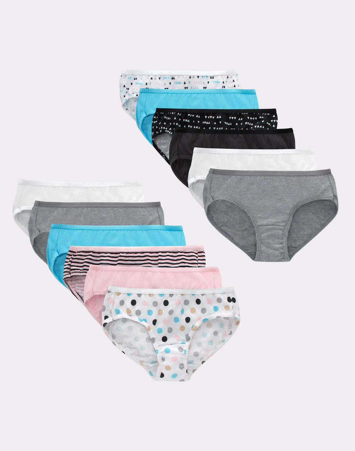 Hanes Girls' Tagless Hipster Underwear, 12-Pack Main image