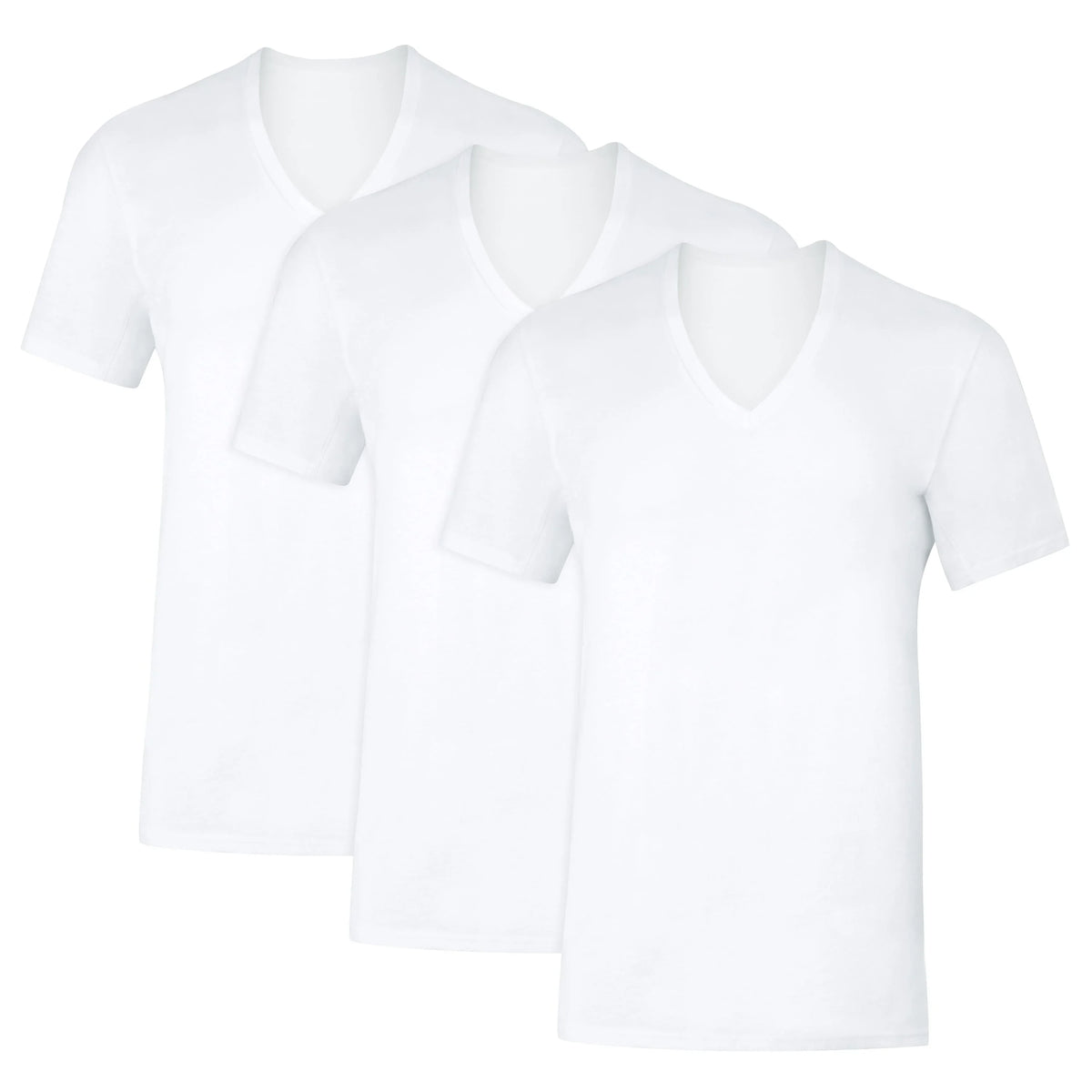 Hanes Men's Sweat Block V-Neck Tee, White, 3-Pack Main image