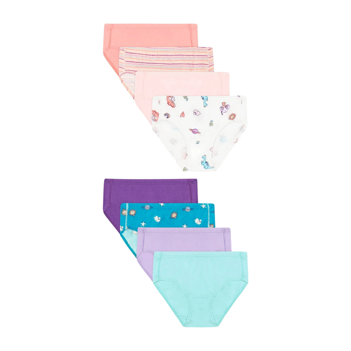 Hanes Pure Comfort Toddler Girls' Underwear Briefs, 8-Pack. Organic Cotton, Prints Main image