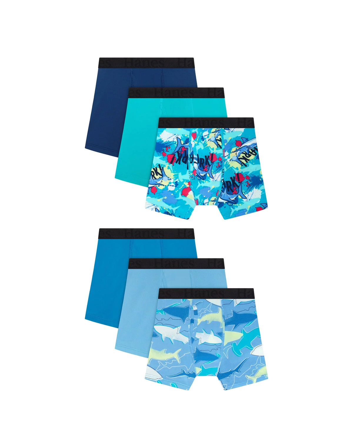 Hanes Originals SuperStretch Boys' Underwear Boxer Briefs Pack, 6-Pack, Lightweight Stretch, Assorted Multipack Main image