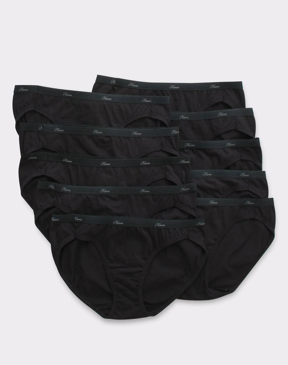 Hanes Women's Breathable Cotton Bikini Underwear, Black, 10-Pack Main image