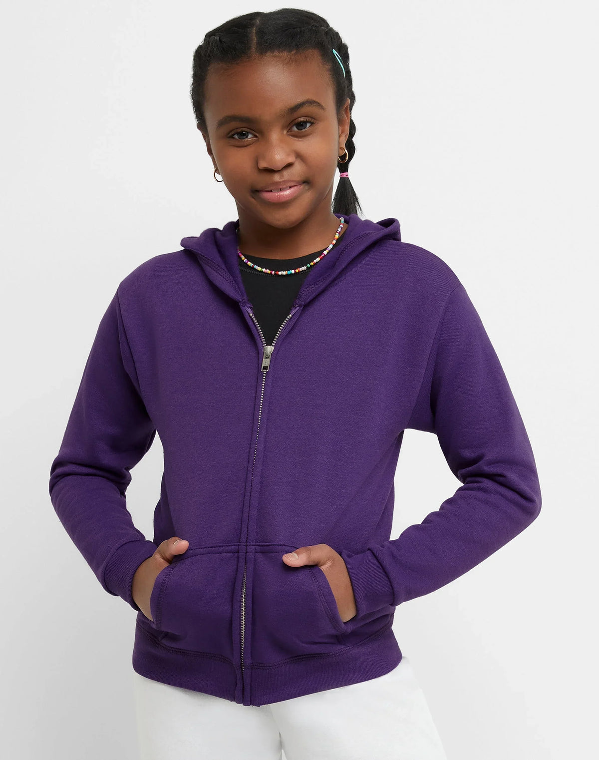 Hanes EcoSmart Girls' Full-Zip Hoodie Main image