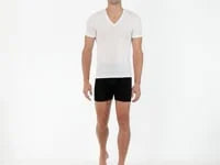 Hanes Perfect Flex Men's Tee, White V-Neck Undershirt, 1-Pack Secondary image