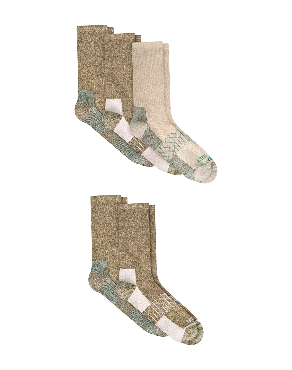 Hanes Absolute Outdoor Crew Socks Pack - 4-Pack - Cushioned - Mesh Ventilation Main image