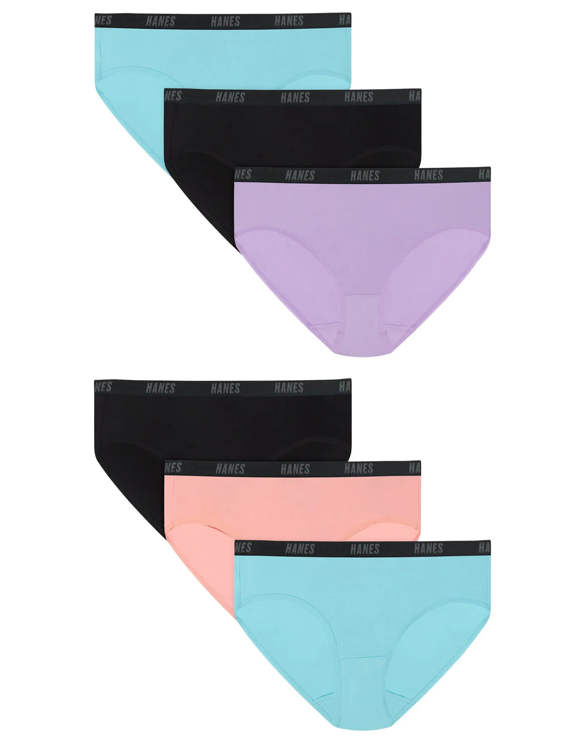 Hanes Moves Girls' Underwear Hipsters Pack, 6-Pack, Lightweight Main image