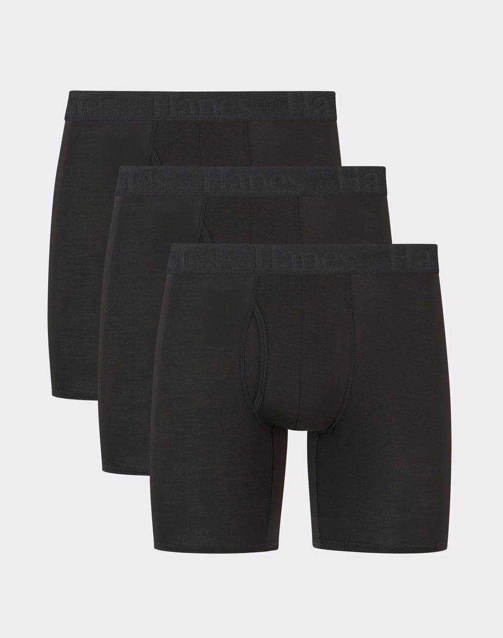 Hanes Originals Ultimate Men's SuperSoft Boxer Brief Underwear, Black, 3-Pack