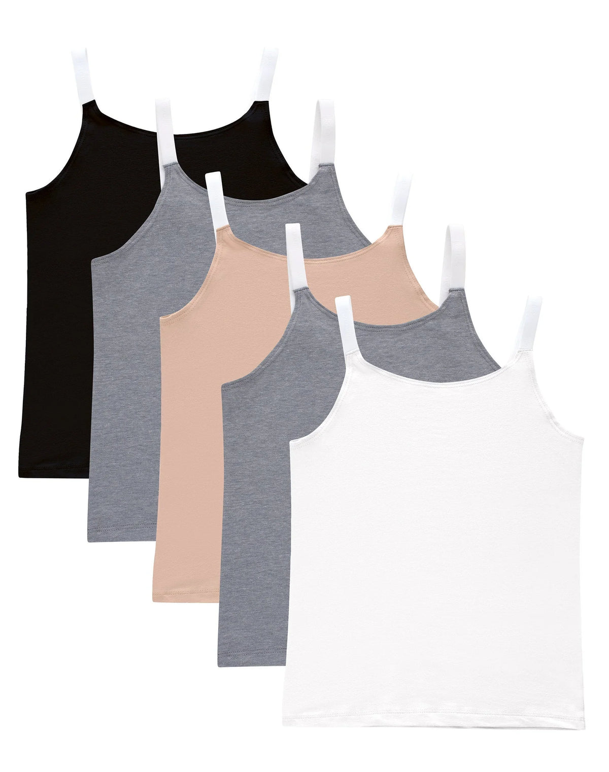 Hanes Originals Girls' Cami, 5-Pack, Cotton-Stretch Tank Top, Moisture-Wicking Main image