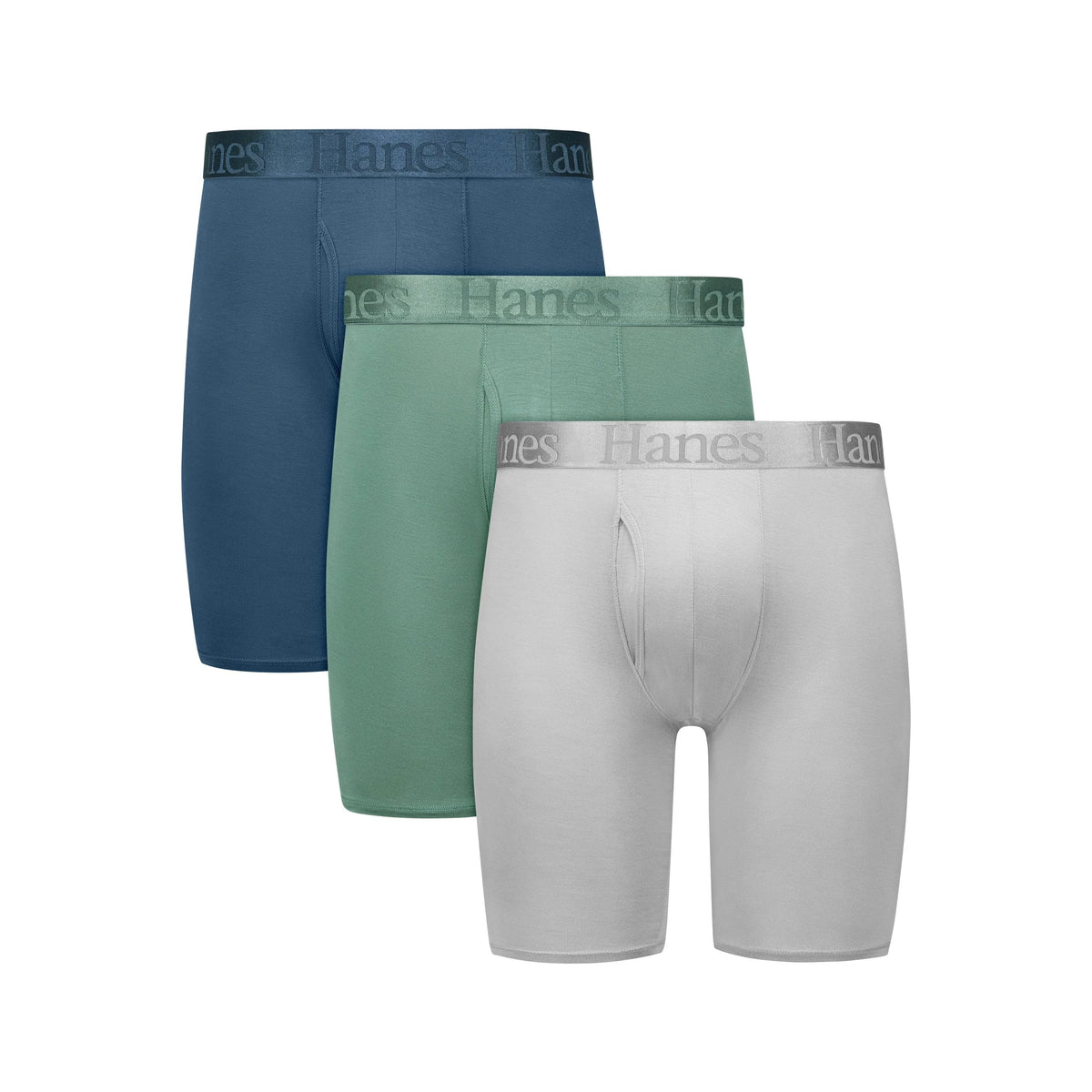 Hanes Originals Ultimate Men's SuperSoft Long Leg Boxer Brief Underwear, Assorted, 3-Pack Main image