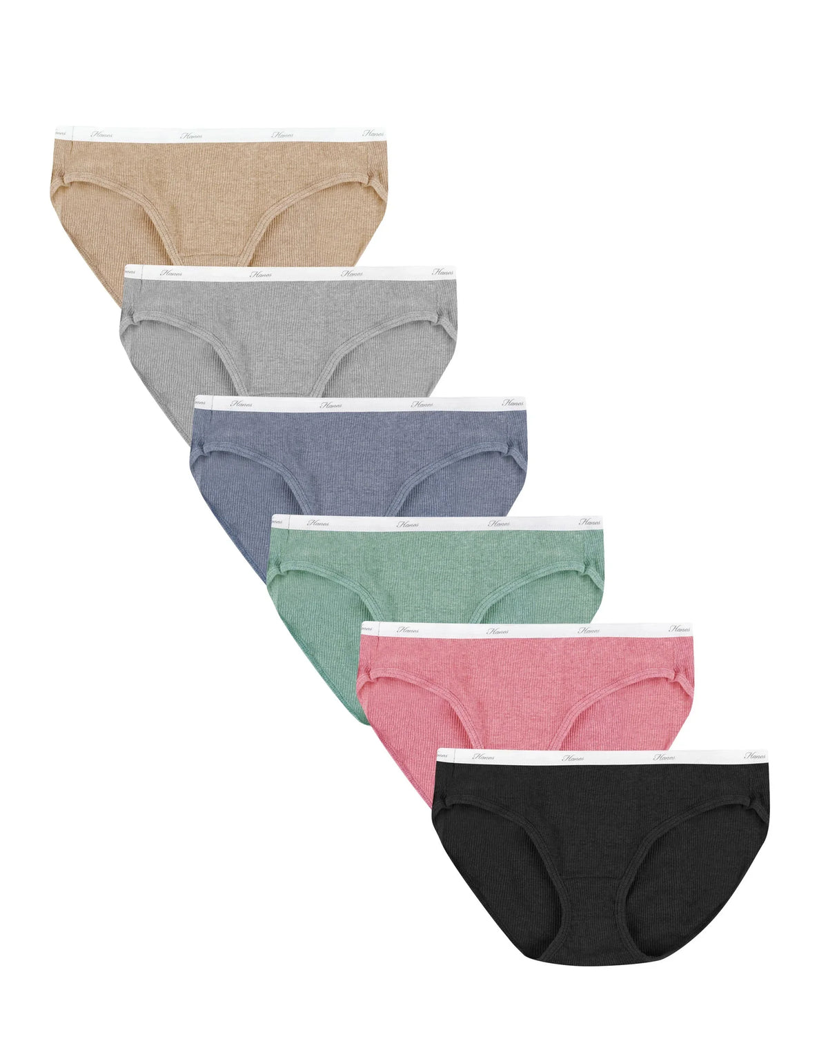Hanes Women's Ribbed Hipster Underwear, 6-Pack Main image