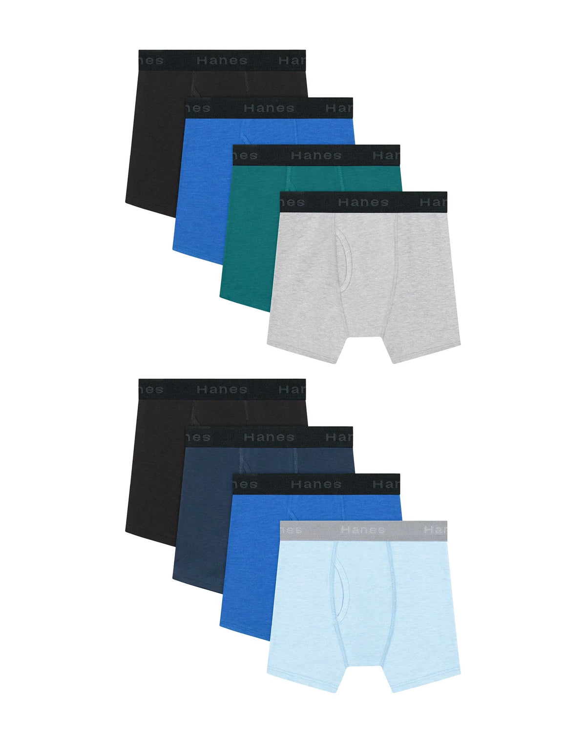 Hanes Boys’ Underwear Boxer Briefs Cotton-Stretch, 8-Pack, Moisture-Wicking Main image