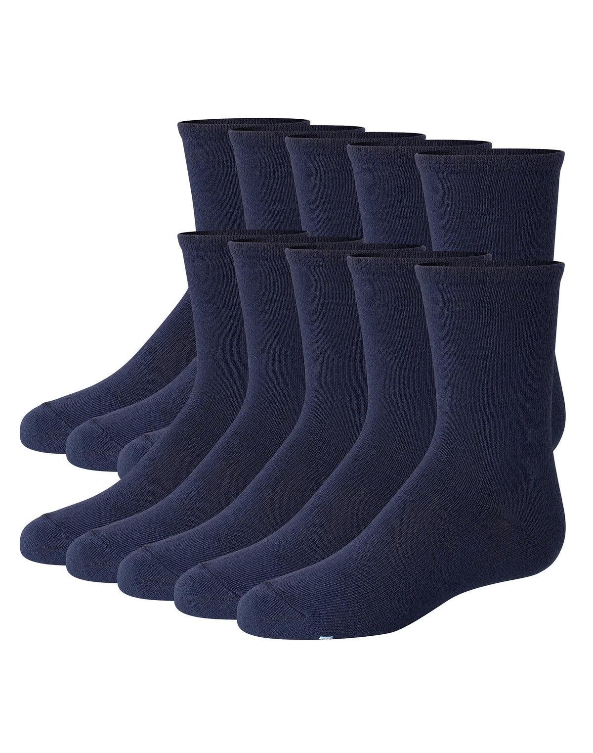 Hanes Girls' Uniform Crew Socks Pack, 10-Pack, Soft Feel, EZ Sort Matching, School Socks Main image