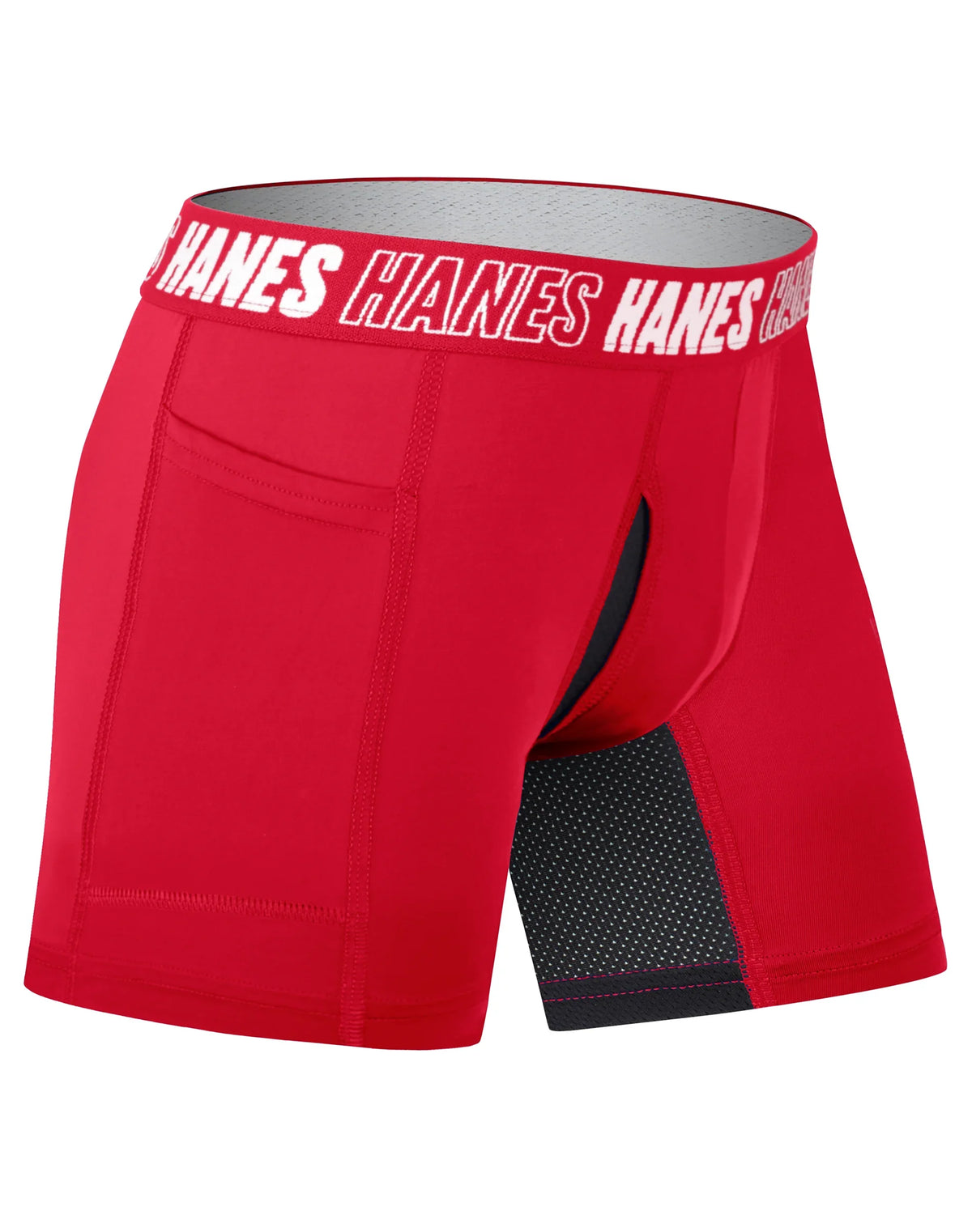 Hanes Moves Boys' Anti-Chafe Long Leg Boxer Brief Underwear, Assorted Colors, 6-Pack Main image