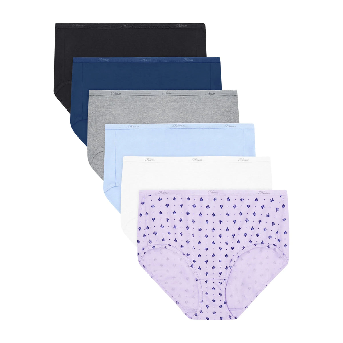 Hanes Women's Cotton Brief Underwear, Moisture-Wicking, 6-Pack Main image
