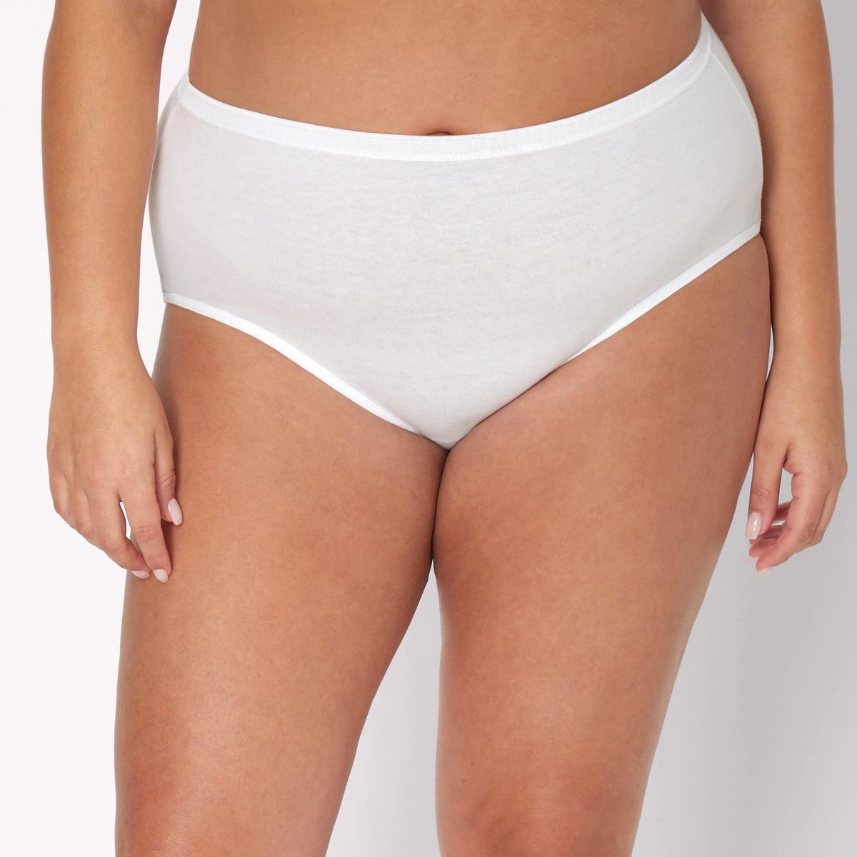 Hanes Just My Size Women's Cotton Brief Underwear, White, 6-Pack (Plus Size) Main image