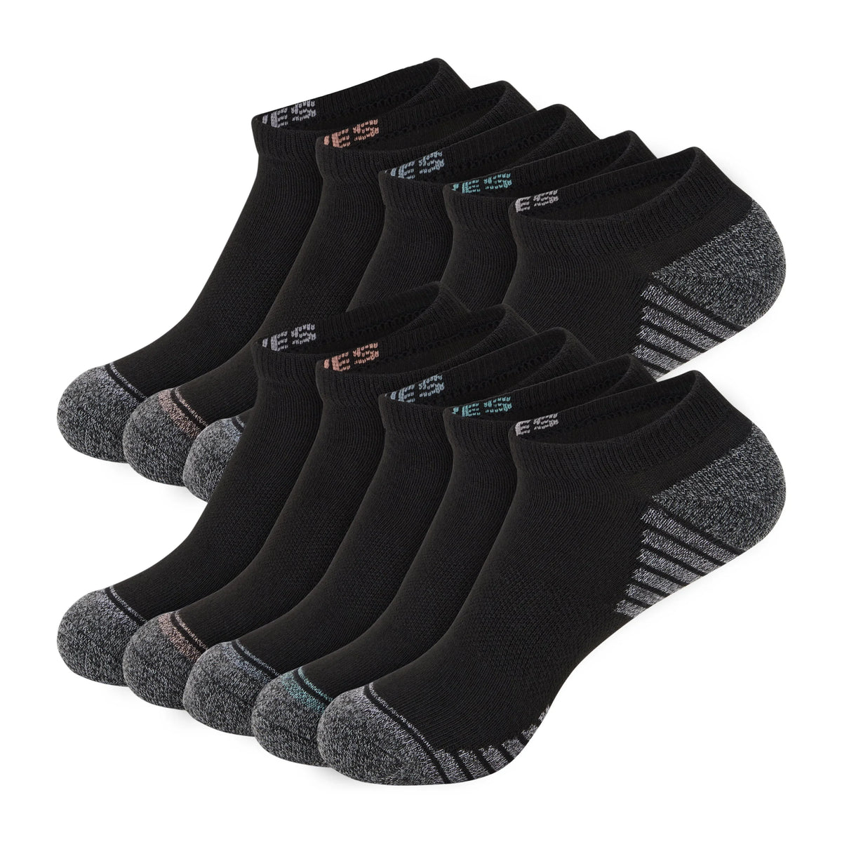 Hanes Moves X-Temp Women’s No Show Socks, 10-Pairs, Shoe Sizes 8-12