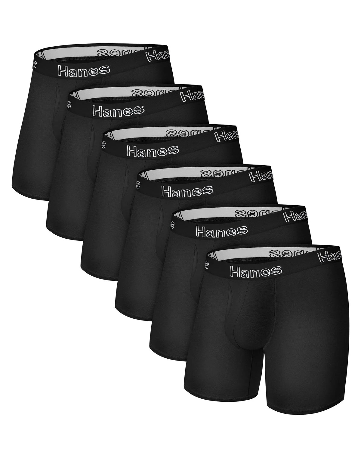 Hanes Men's Underwear Boxer Briefs Pack, 6-Pack, Stretch Cotton, Moisture Wicking Main image
