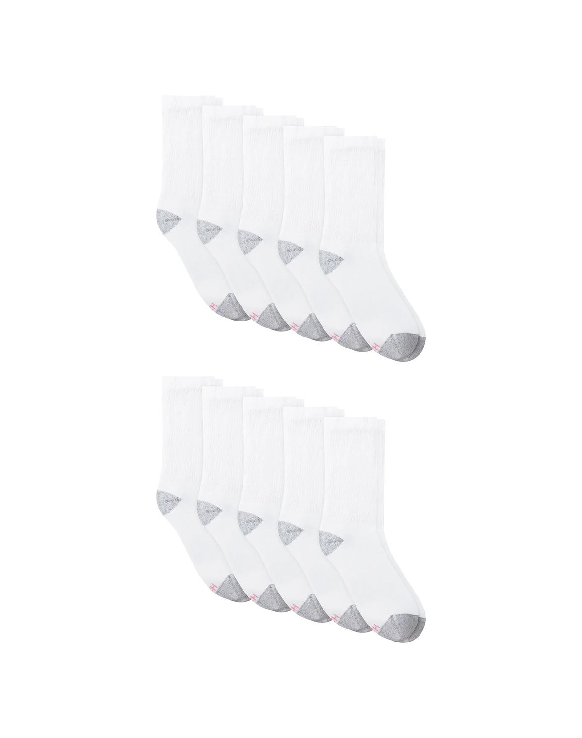 Hanes Women's Crew Socks Pack - 10-Pack - Cushioned - Moisture-Wicking - Shoe Sizes 8-12 Main image