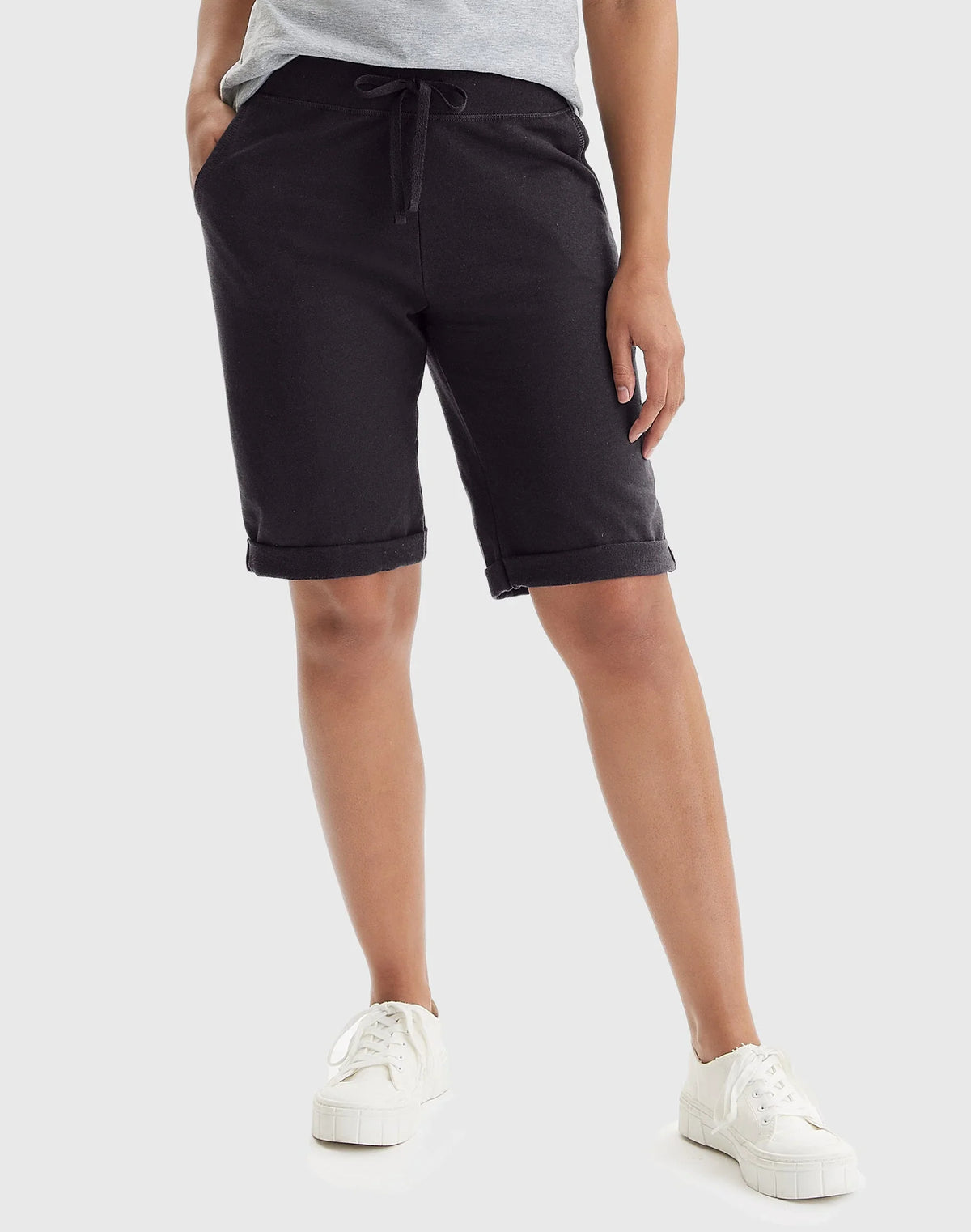 Hanes Women's French Terry Bermuda Shorts, 11" Main image