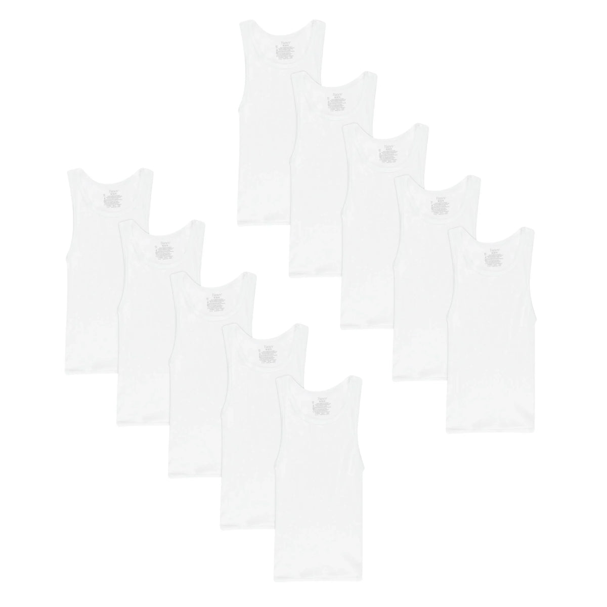 Hanes Boys' Undershirt Tank Top Pack, 10-Pack, Moisture-Wicking Main image