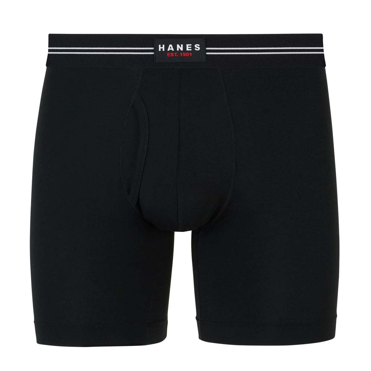 Hanes Perfect Flex Men's Boxer Brief Underwear, Lightweight & Breathable, Black, 1-Pack Main image