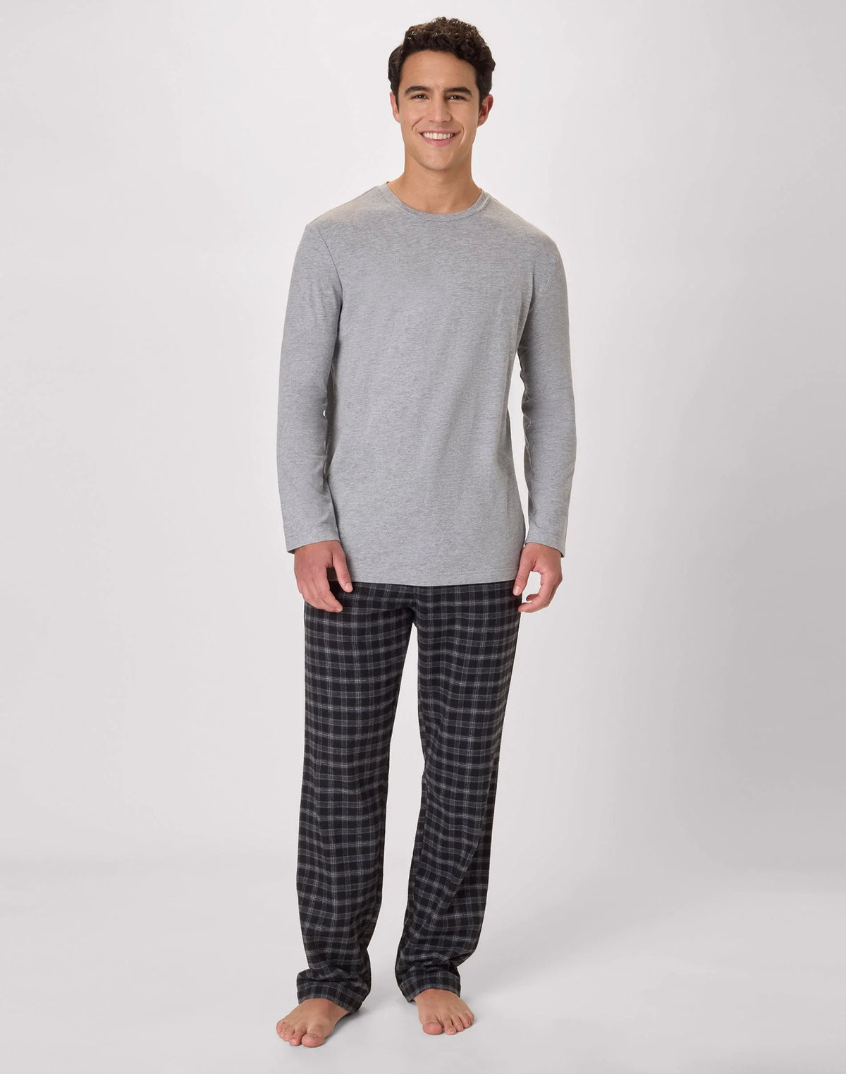 Hanes Men's Flannel Pajama Set, Plaid Print Main image