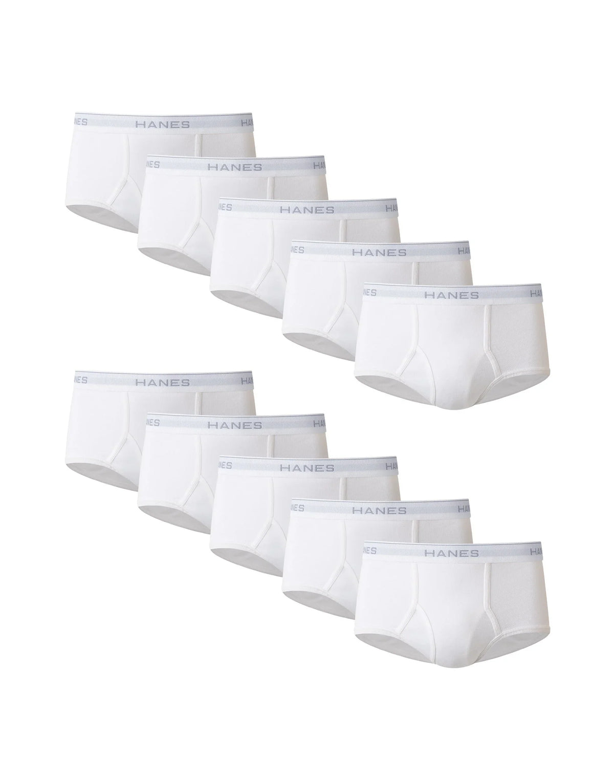 Hanes Men's Value Pack White Cotton Briefs, 10-Pack Main image