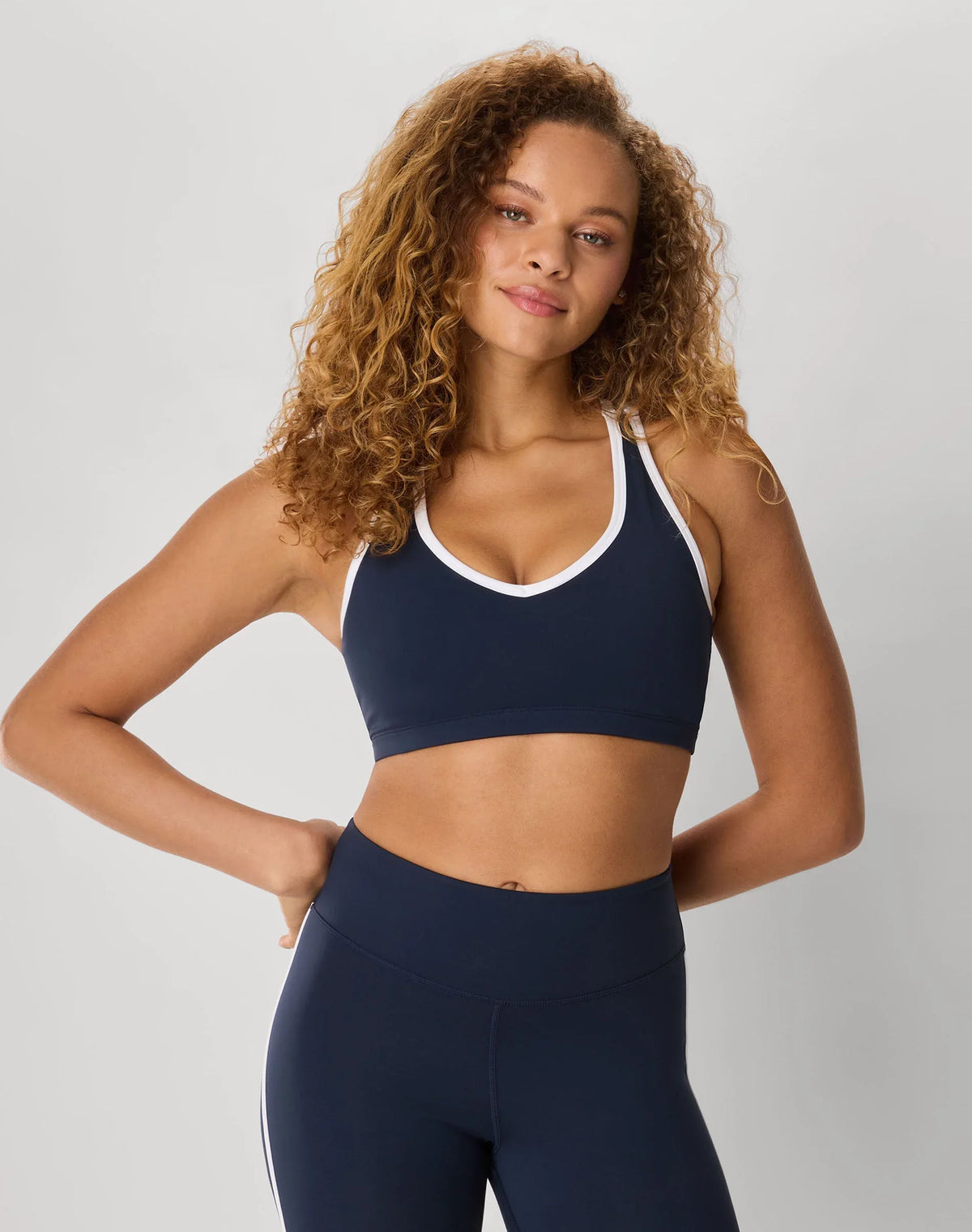 Hanes Moves Women’s Racerback Sports Bra, V-Neck, Stripes Main image
