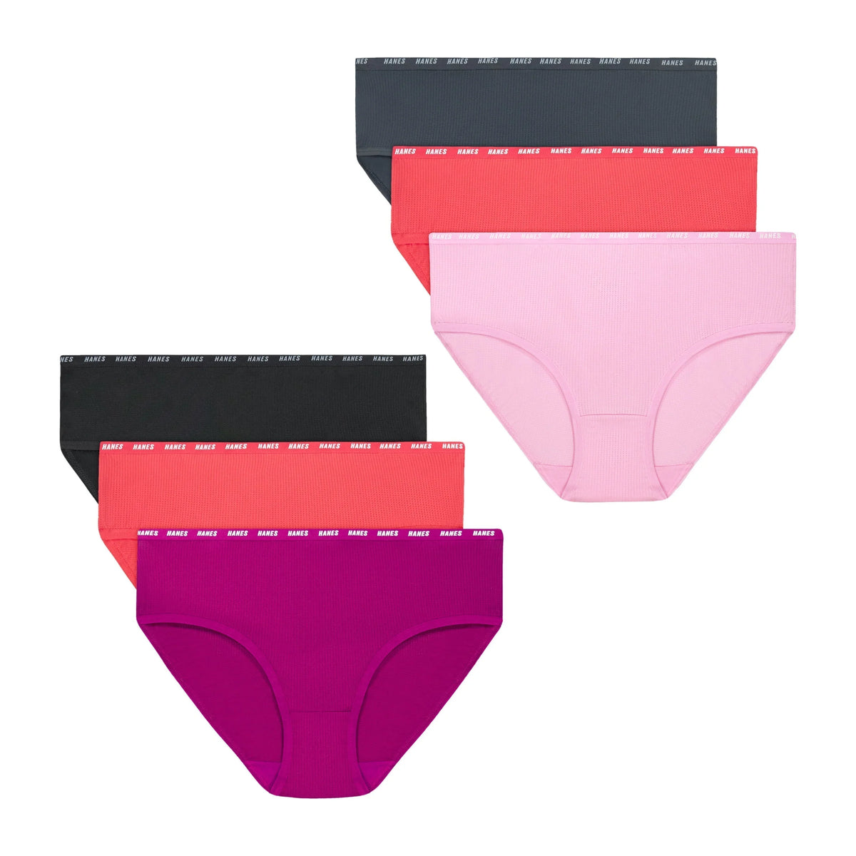 Hanes Moves Girls' Underwear Briefs Pack, 6-Pack, Anti-Odor, X-Temp, Moisture Wicking Main image