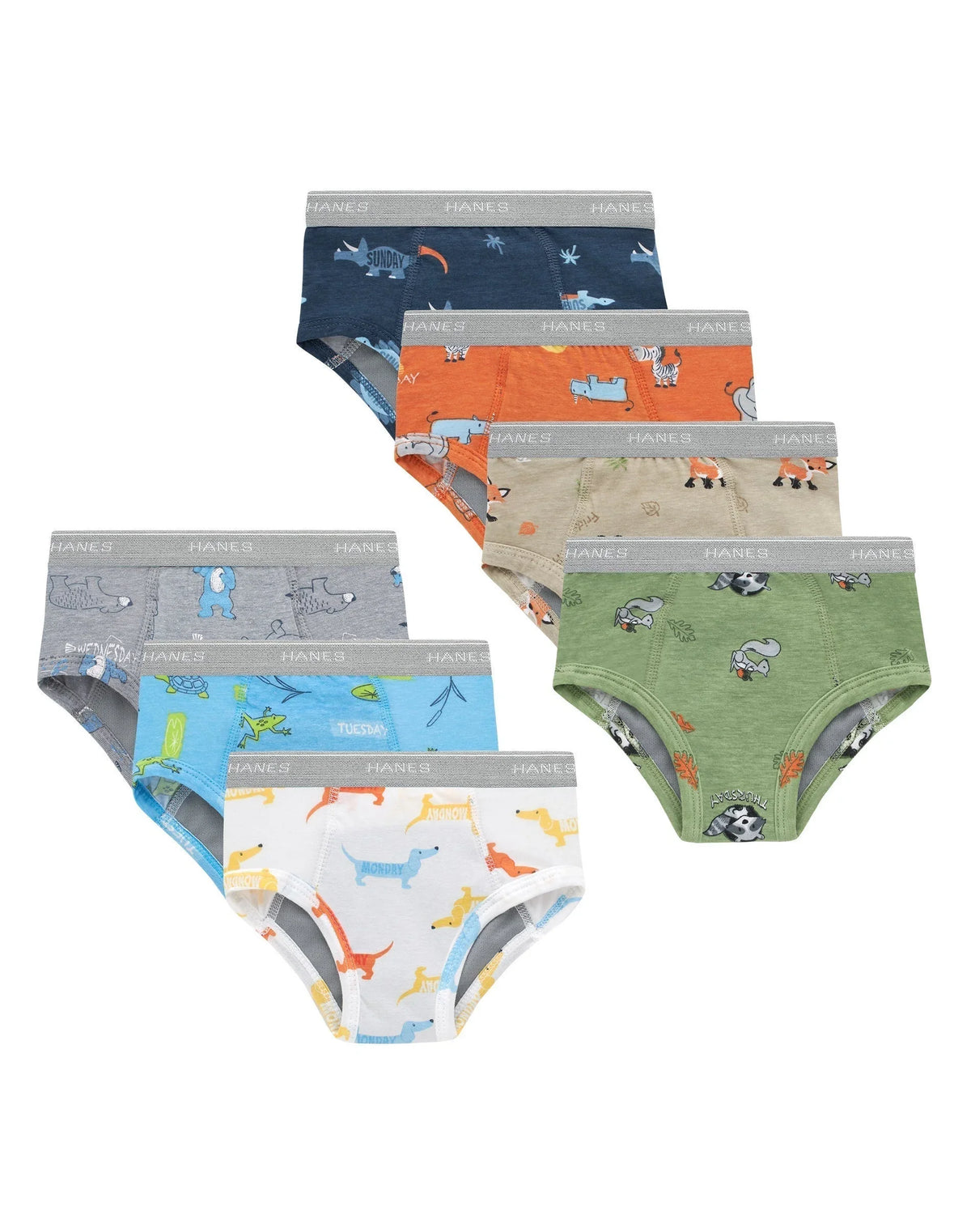 Hanes Toddler Boys' Underwear Brief Potty Trainers, 7-Pack, Light Leaks, Moisture Absorbent, Days of the Week Main image