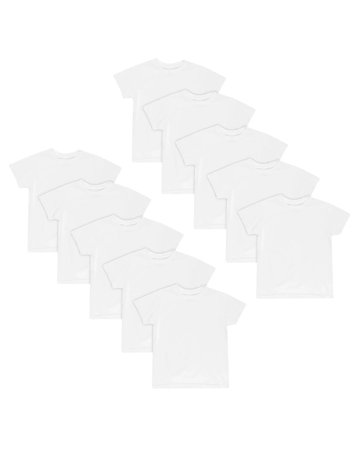 Hanes Boys' Undershirt T-Shirt Pack, 10-Pack, White Main image