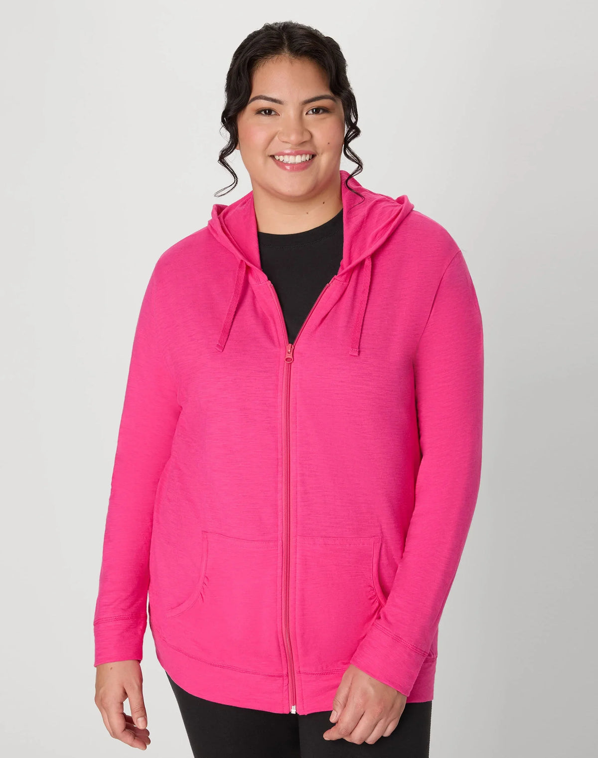 Hanes Just My Size Women's Full-Zip Slub Hoodie (Plus Size) Main image