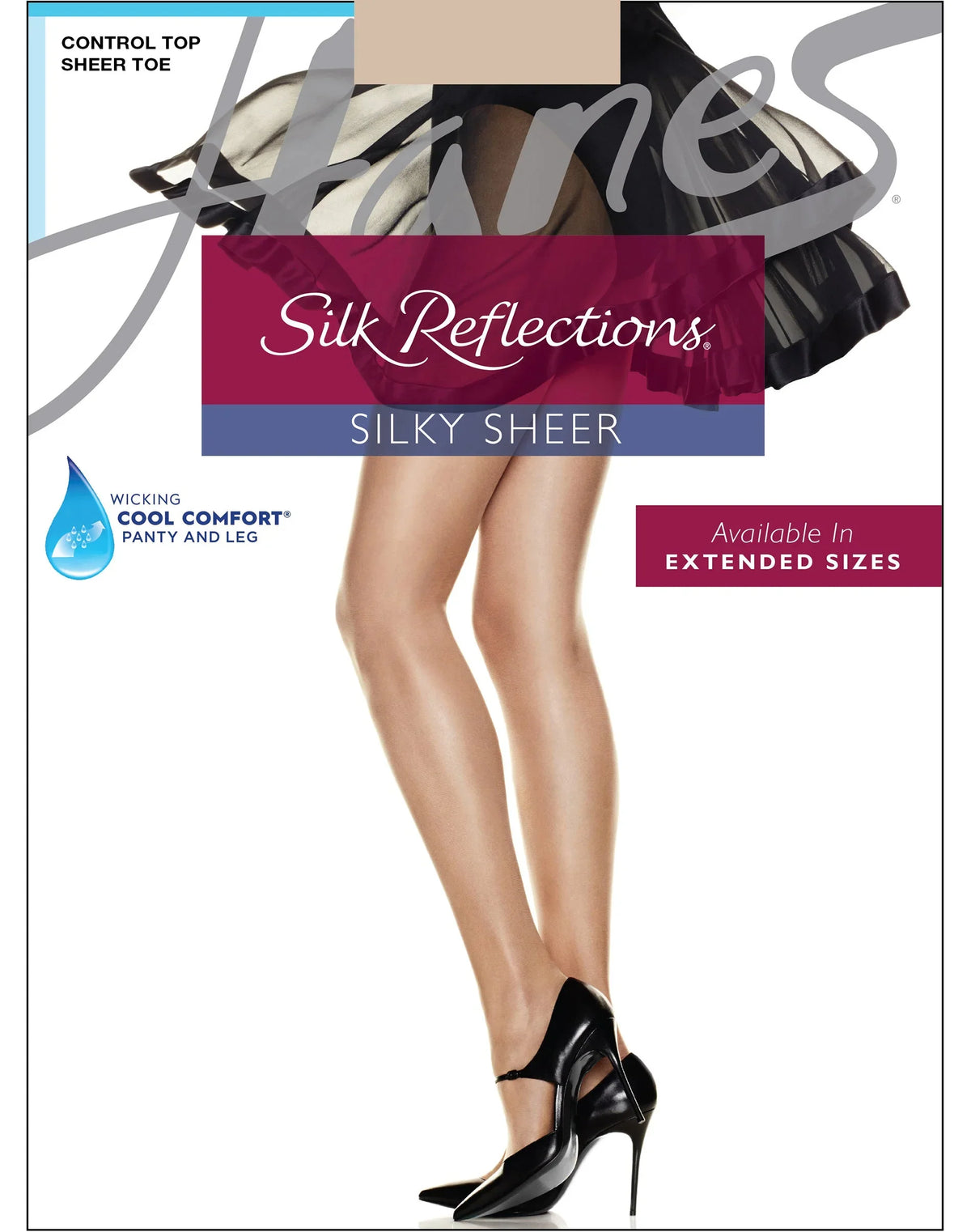 Hanes Silk Reflections Control Top Pantyhose with Sheer Toe Main image