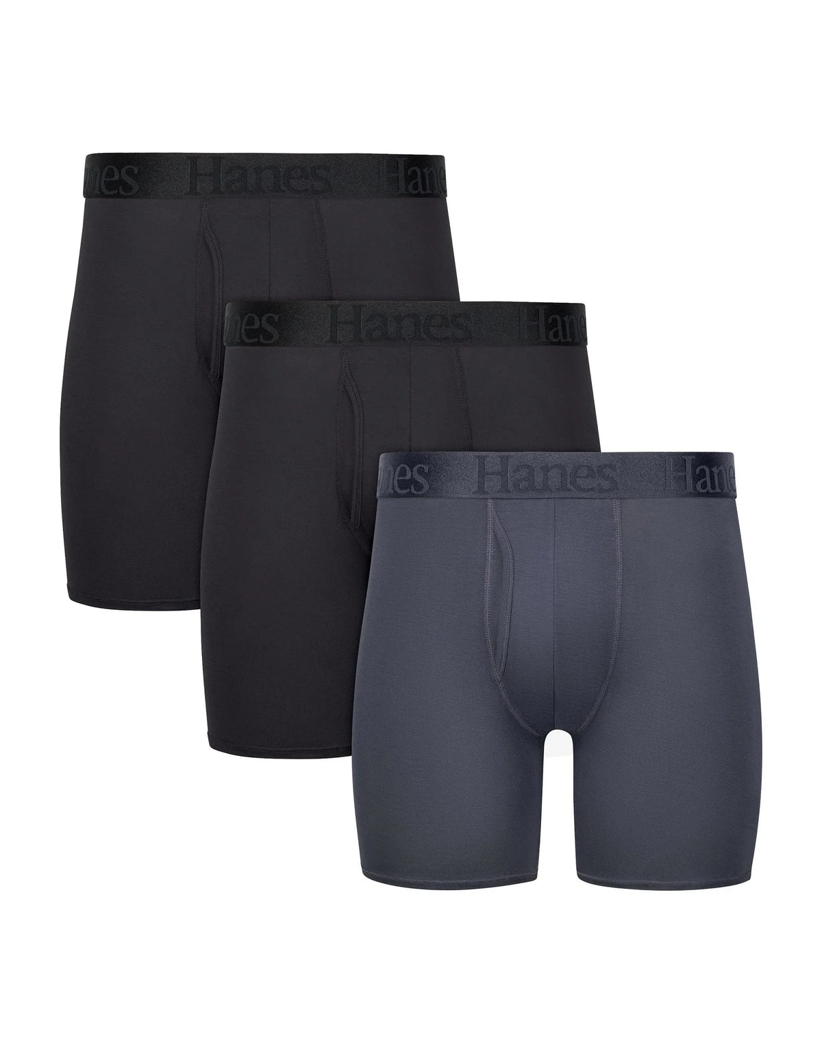 Hanes Originals Ultimate Men's SuperSoft Boxer Brief Underwear, Total Support Pouch, Black, 3-Pack Main image