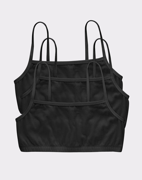Hanes Women's String Crop Bralette, 3-Pack
