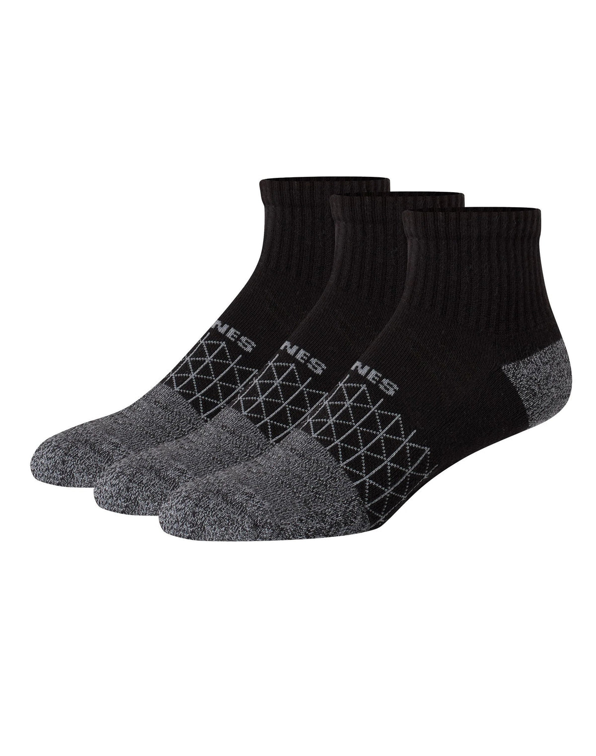 Hanes Absolute Active Men’s Cushioned Ankle Socks Pack, 3-Pack, Moisture Wicking Main image