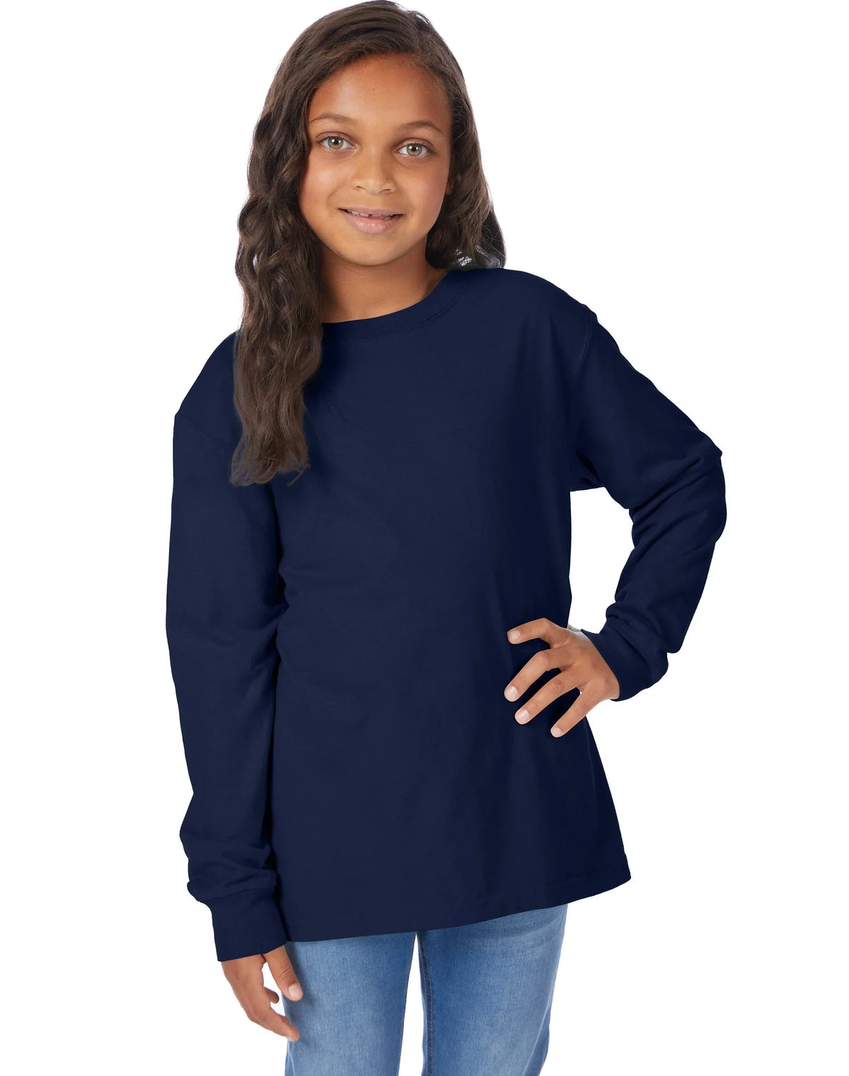 Hanes Kids' Garment Dyed Long Sleeve T-Shirt Main image